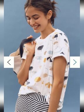 Anthropologie The Caitlin Boxy Tee by Maeve: Agathe Marty Edition Beach Umbrella